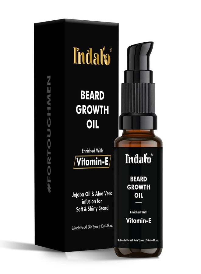 Indalo Beard Growth Oil - 30 ml | Vitamin E, Jojoba & Aloe Vera Enriched | Softens, Moisturizes & Promotes Growth | No Harmful Chemicals - Image 1